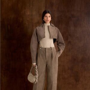 Maniere De Voir Brown Suede Blazer